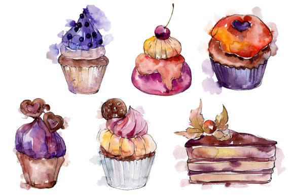 Dessert Sweet Tooth Watercolor