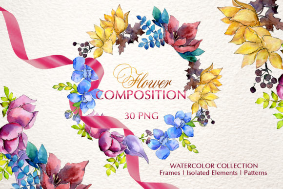 Flower Composition Watercolor PNG