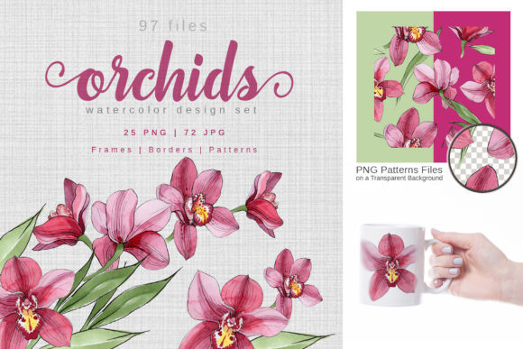 Pink Orchids Watercolor: A Delicate Balance of Elegance and Expressive Power