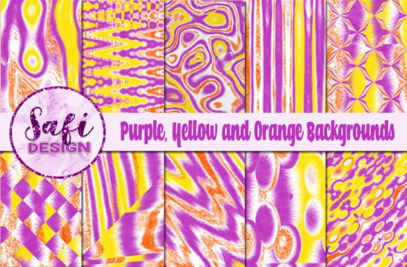 Purple, Yellow and Orange Digital Papers