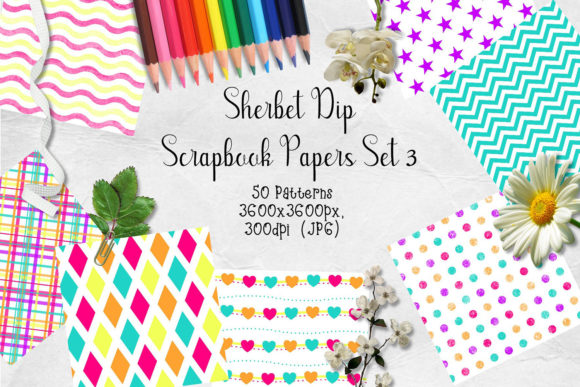 Sherbet Dip CU Scrapbook Papers Set 3: A Versatile Digital Asset for Creative Workflow Integration