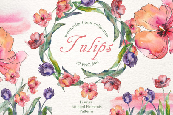 Tulips Flavor of Love Watercolor PNG: A Versatile Digital Asset for Creative Expression and Brand Storytelling